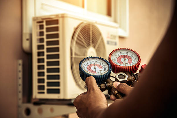 Professional Air Conditioning Service technician working in Kannapolis, NC
